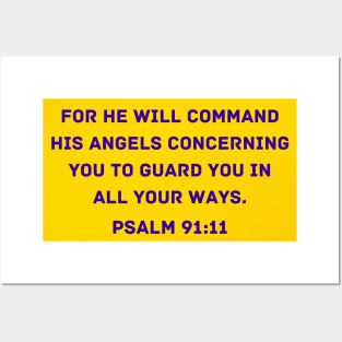 Bible Verse Psalm 91:11 Posters and Art